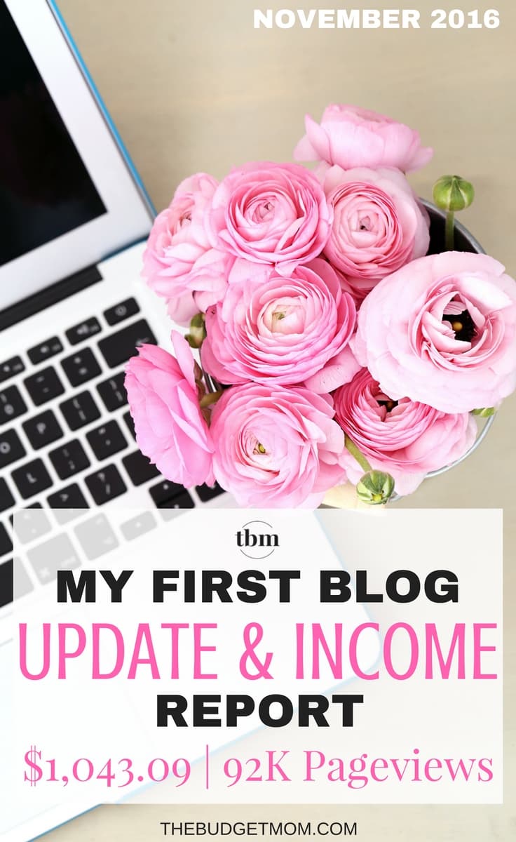 Welcome to my first blog update and income report. For the month of November, I made $1,043.09 and had over 92,000 pageviews.