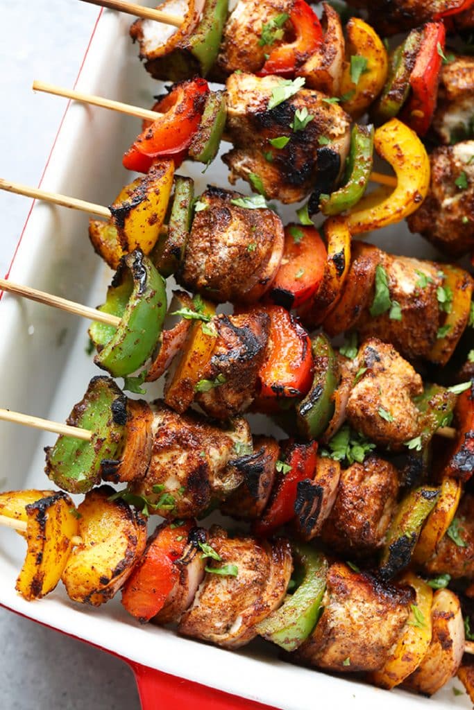 Grilling season is upon us and you need these Grilled Chicken Fajita Kebabs in your life. They’re perfect for Memorial Day, 4th of July, or any weeknight family dinner.