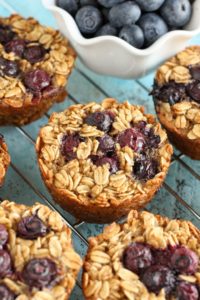 healthy baked blueberry oatmeal