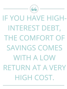 Can't decide if you should pay off debt or save first? It really comes down to two important things - what kind of debt you have and your money mindset. Click to read about how to handle debt and saving at the same time.