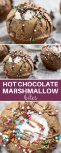 Nothing beats a nice hot cup of hot chocolate...until now. Enjoy hot chocolate in a bite size. This recipe is a marshmallow-stuffed chocolate drizzled dessert.