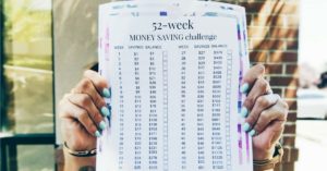 4 Money Saving Challenges Worksheet Printable Free Small Budget FB Link