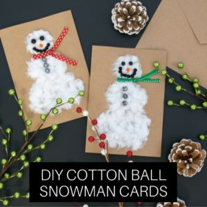 DIY COTTON BALL SNOWMAN CARDS