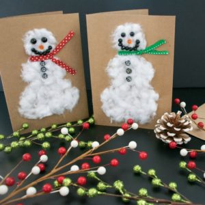 Give this holiday a personal touch by creating these easy and affordable DIY Cotton Ball Snowman Christmas cards!