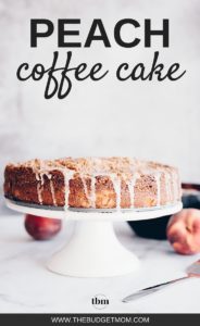 Perfect for the upcoming peach season, this Peach Coffee Cake is irresistible. It's the perfect way to show off the season's juiciest peaches! Trust me, you can't have just one slice!