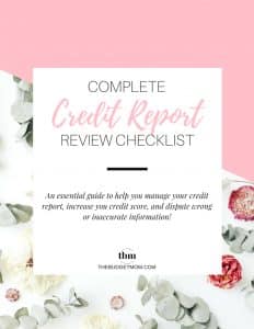 Credit Report Review Checklist