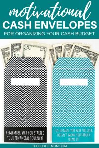 Motivational Vertical Cash Envelopes for your Dave Ramsey Budget Pinterest