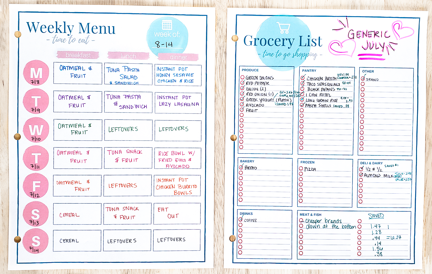 A realistic view into my $400 per month meal plan! Get every recipe that I used in my July meal plan, my grocery lists, costs, and so much more! 