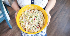 An easy classic Macaroni salad recipe that is a perfect side dish to your BBQ meals and the warmer weather. Save money by using ingredients you already have at home!